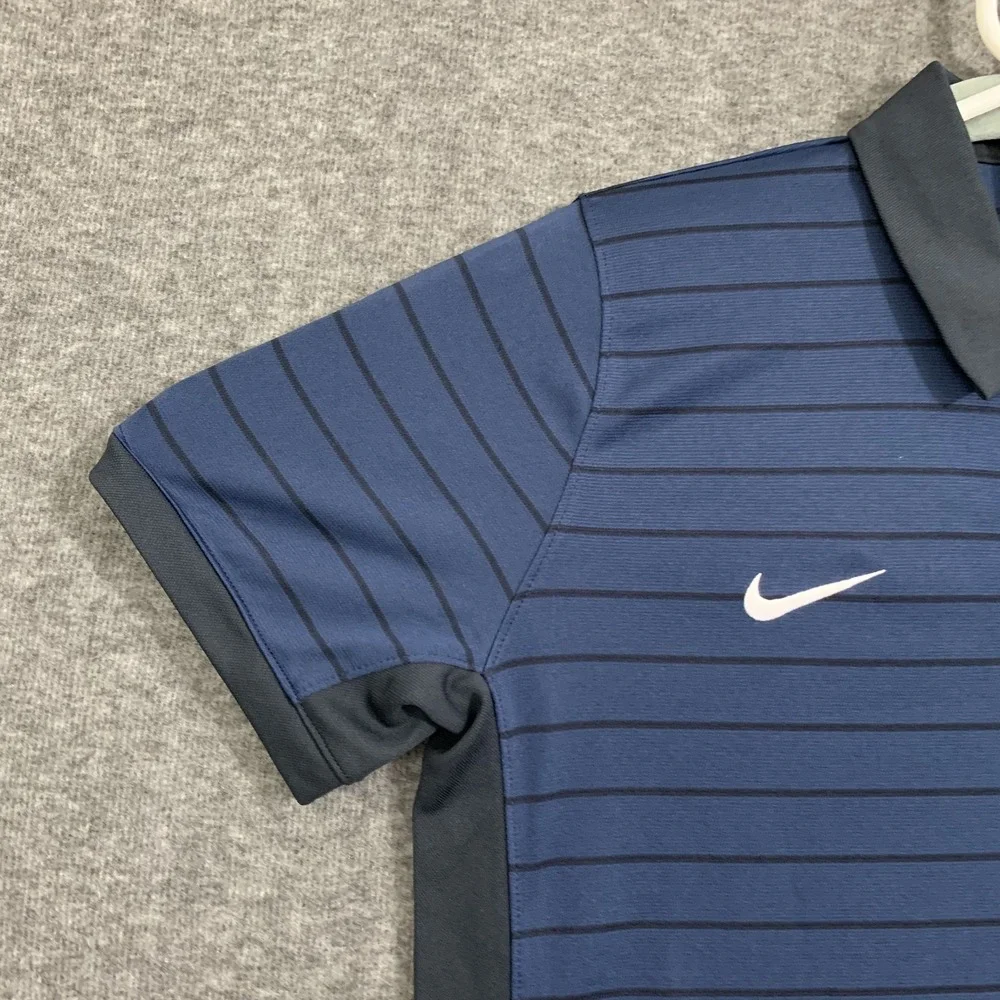 NWT Nike Auburn Tigers Polo Shirt Women's‎ Medium Navy Blue Striped SEC On Field